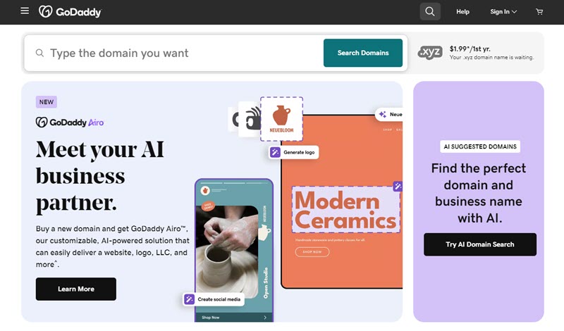 godaddy؛ بهترین سایت خارجی هاست و دامنه