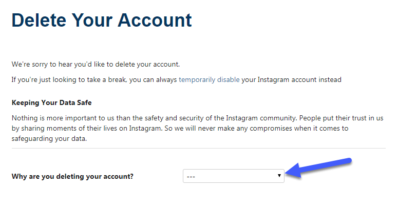 دیلیت اکانت اینستاگرام دائمی1