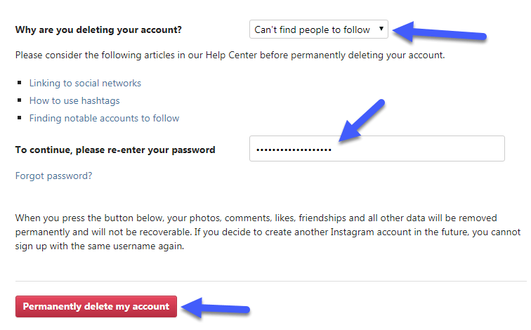 دیلیت اکانت اینستاگرام دائمی2