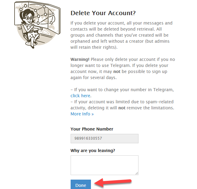 حذف اکانت تلگرام 6