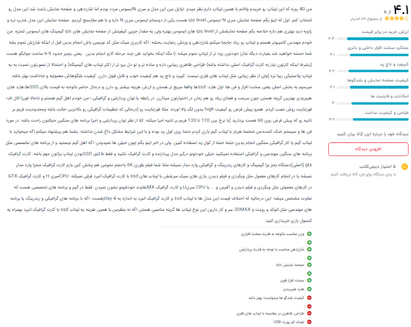 نظر خریداران دیجیکالا درباره‌ی  Ideapad L340 – A