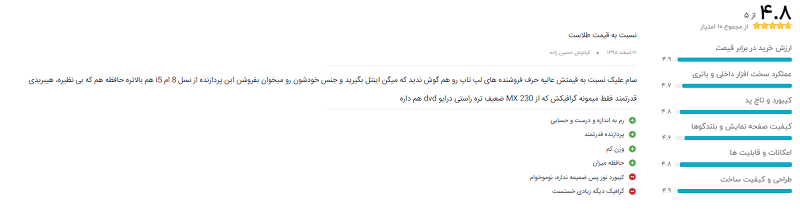 نظر خریداران دیجیکالا دربارهی Ideapad L340