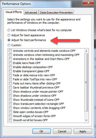 افزایش سرعت سیستم با تنظیمات گرافیکی ویندوز