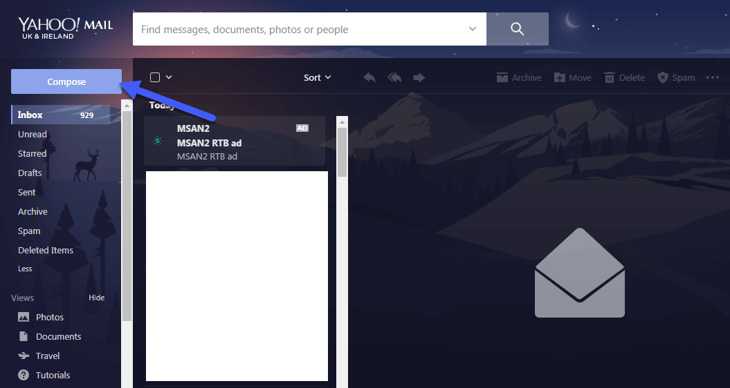 ارسال ایمیل در یاهو