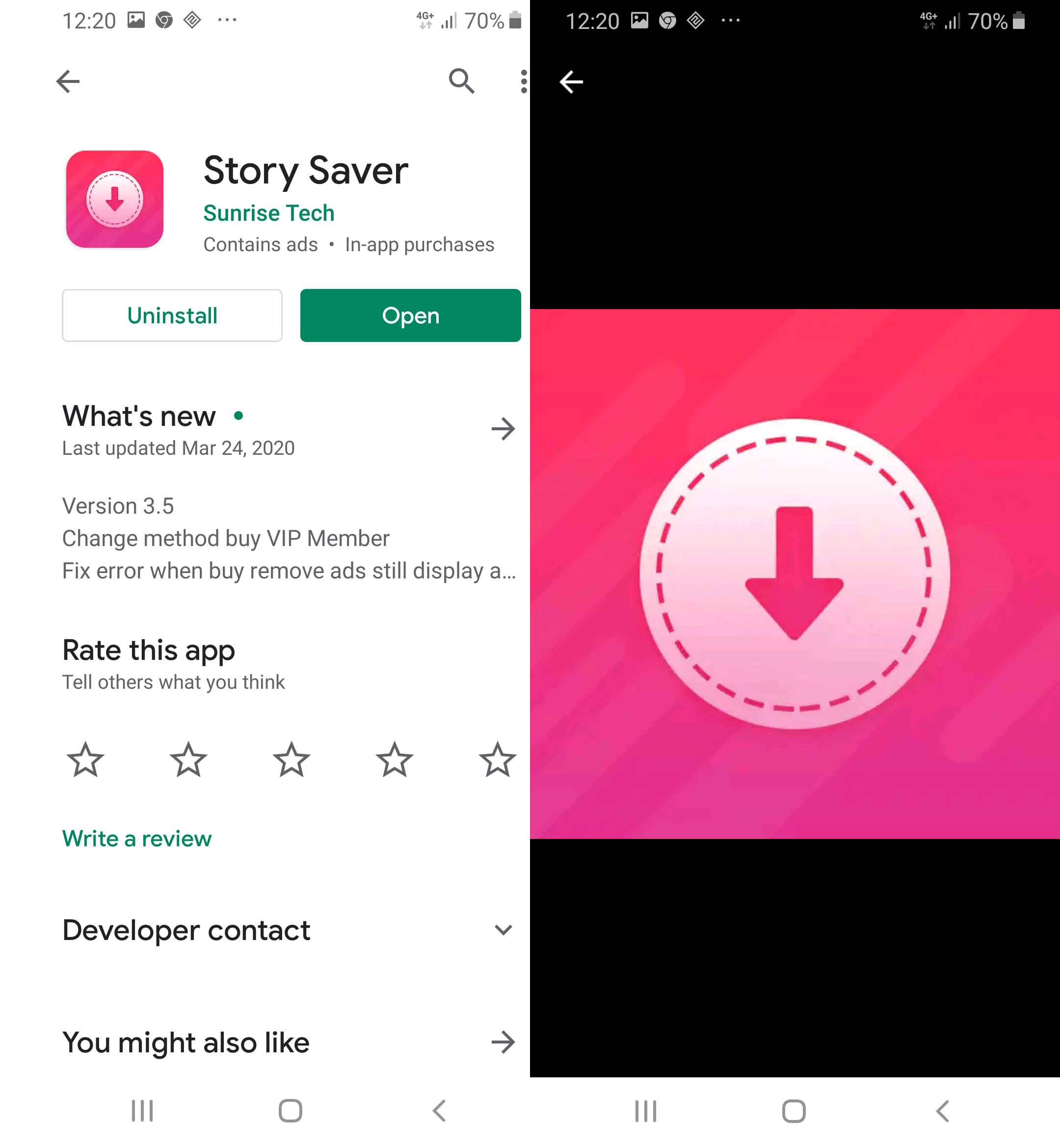 دانلود استوری از اینستاگرام از طریق برنامه storysaver