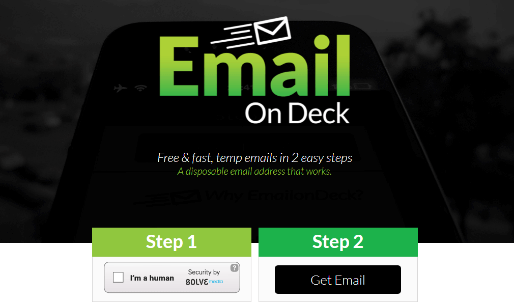 ساخت ایمیل فیک در emailondeck