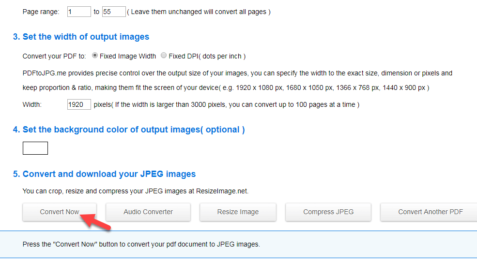 آموزش تبدیل PDF به عکس با سایت pdftojpg