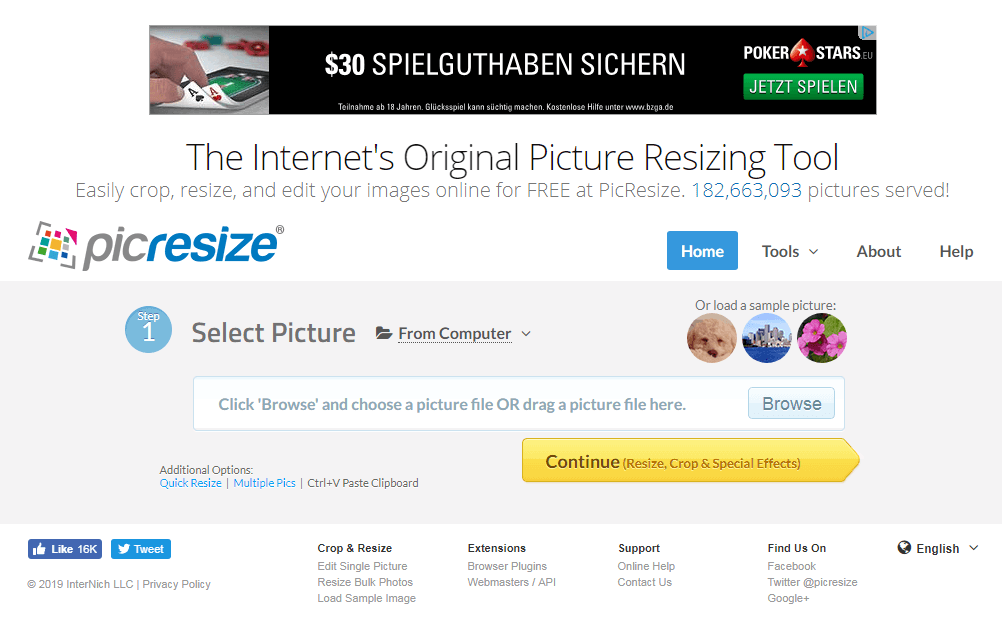 کاهش دهنده حجم عکس به صورت آنلاین با picresize
