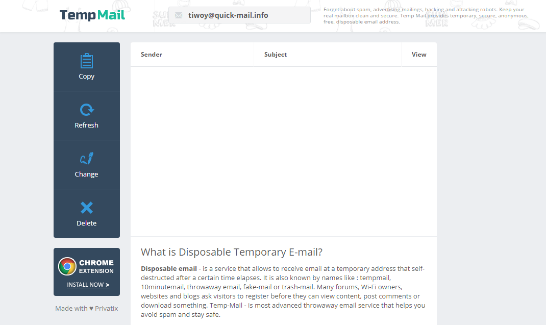ایمیل موقت temp-mail.org