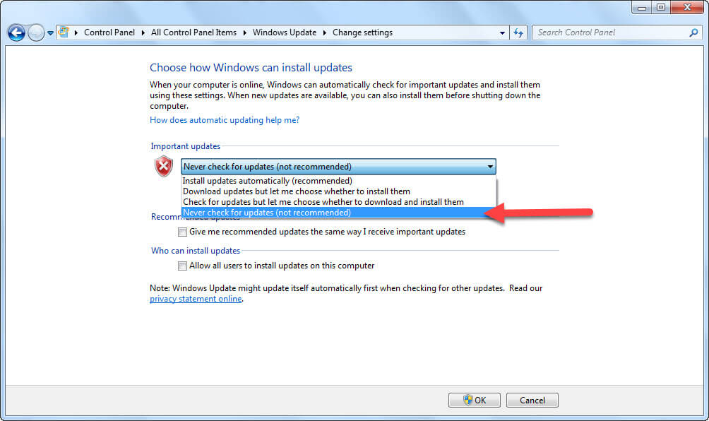 افزایش سرعت ویندوز با غیر فعال کردن آپدیت ویندوز