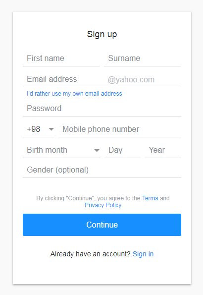 روش ساخت ایمیل یاهو