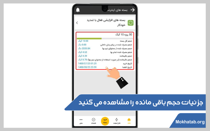 حجم-باقی-مانده-اینترنت-ایرانسل-جزئیات-حجم