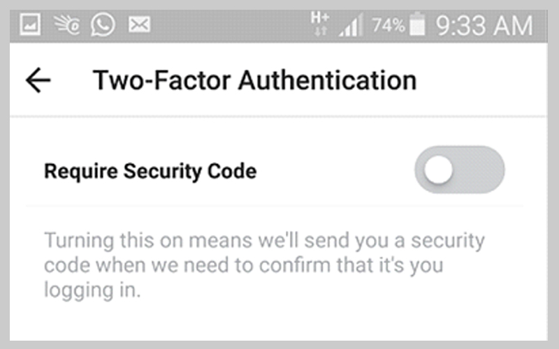ورود دو مرحله ای اینستاگرام